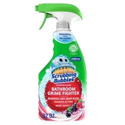 Scrubbing Bubbles Bathroom Cleaner Spray Grime Fighter - Berry Burst - 32oz: Foam, Multi-Surface Application, Removes Limescale