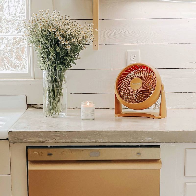 slide 3 of 7, Honeywell TurboForce Table Air Circulator Fan Orange HT900: Quiet Desk Fan, Adjustable Tilt, Wall Mountable, 3 Speeds, 1 ct