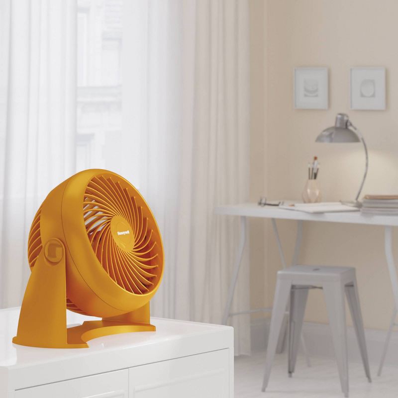 slide 6 of 7, Honeywell TurboForce Table Air Circulator Fan Orange HT900: Quiet Desk Fan, Adjustable Tilt, Wall Mountable, 3 Speeds, 1 ct