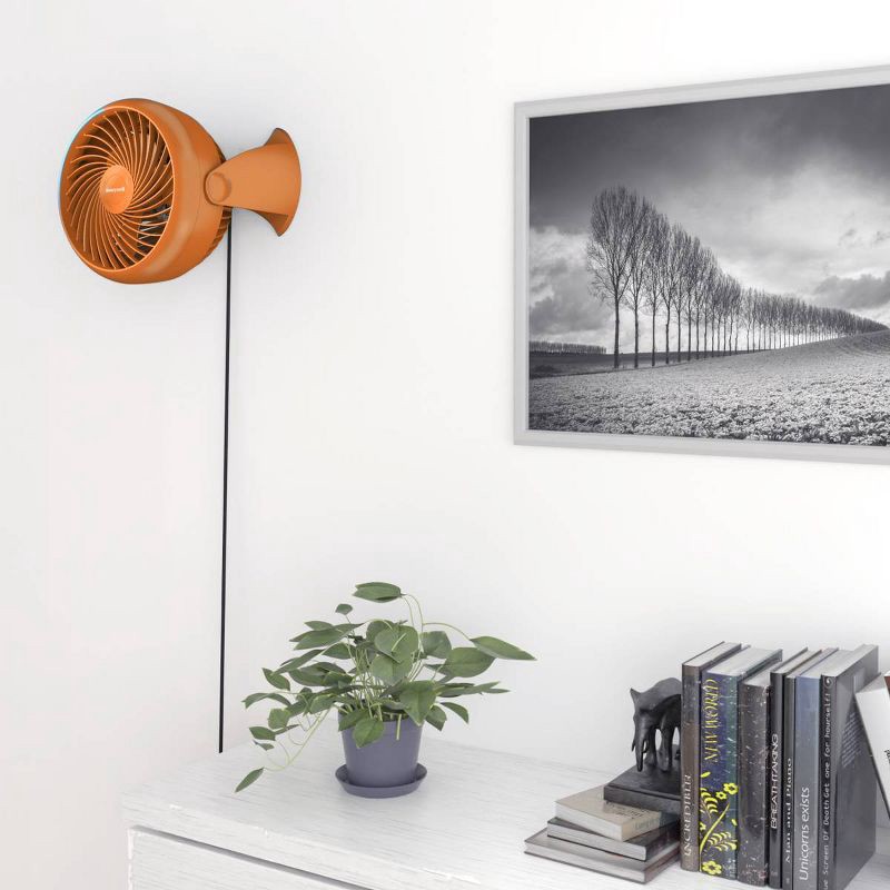 slide 7 of 7, Honeywell TurboForce Table Air Circulator Fan Orange HT900: Quiet Desk Fan, Adjustable Tilt, Wall Mountable, 3 Speeds, 1 ct