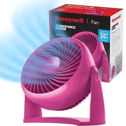 Honeywell TurboForce Table Air Circulator Fan, Pink HT900: Quiet Desk Fan, Adjustable Tilt, Portable, 3 Speeds, ETL Listed