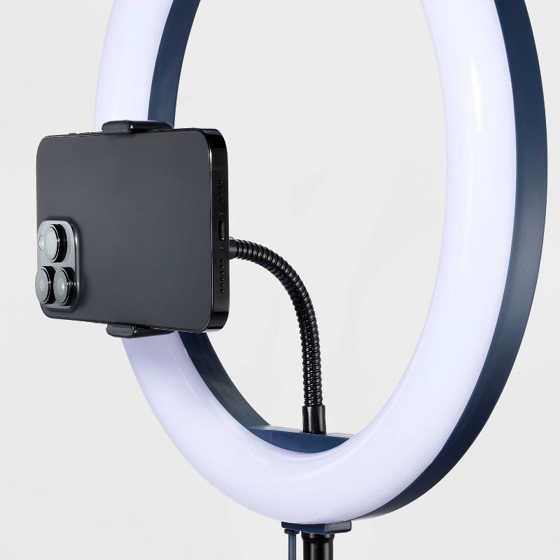 slide 5 of 7, 12" RGB Ring Light with Tripod - heyday™ Black: Phone Stand, Portable Design, 1 ct