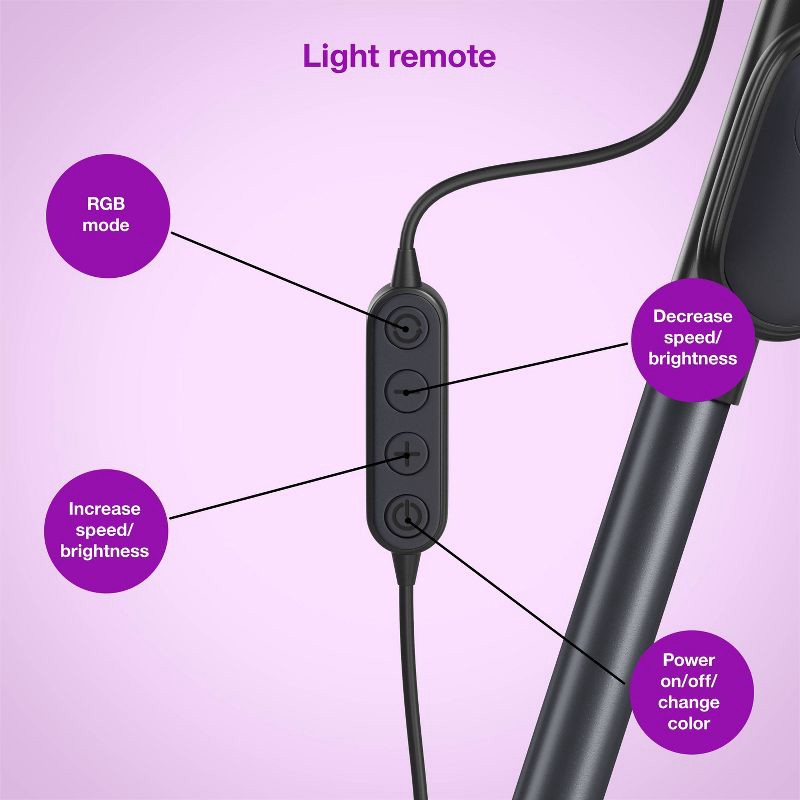 slide 7 of 7, 12" RGB Ring Light with Tripod - heyday™ Black: Phone Stand, Portable Design, 1 ct