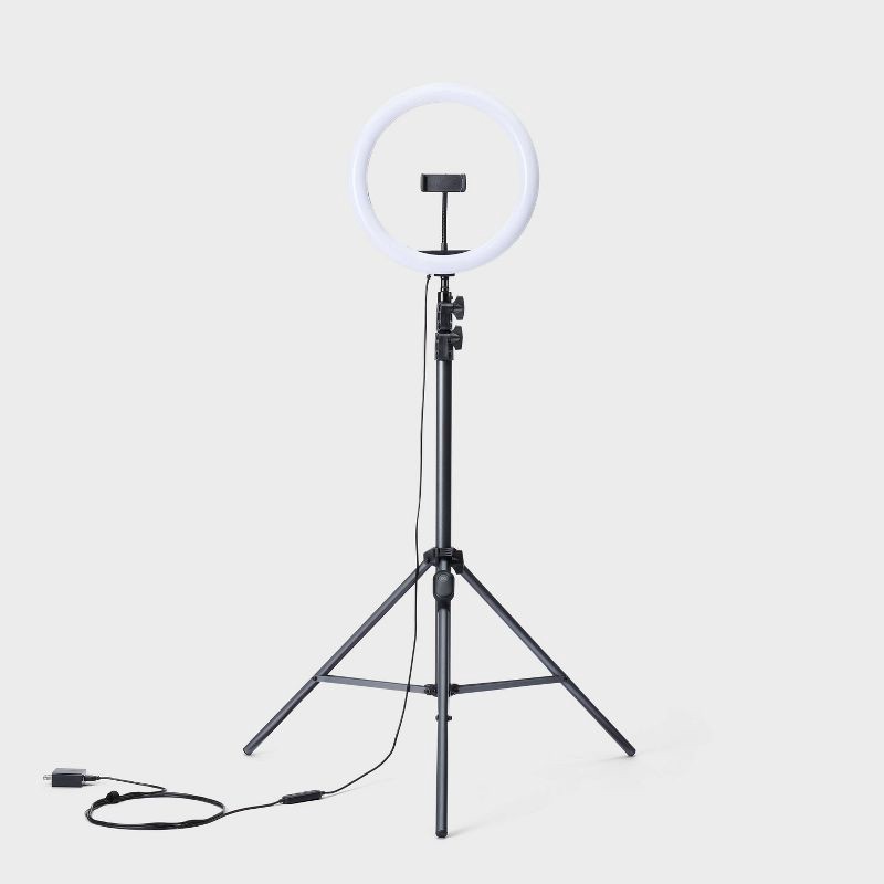 slide 1 of 7, 12" RGB Ring Light with Tripod - heyday™ Black: Phone Stand, Portable Design, 1 ct