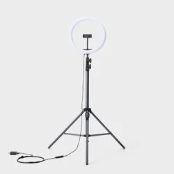 12" RGB Ring Light with Tripod - heyday™ Black: Phone Stand, Portable Design