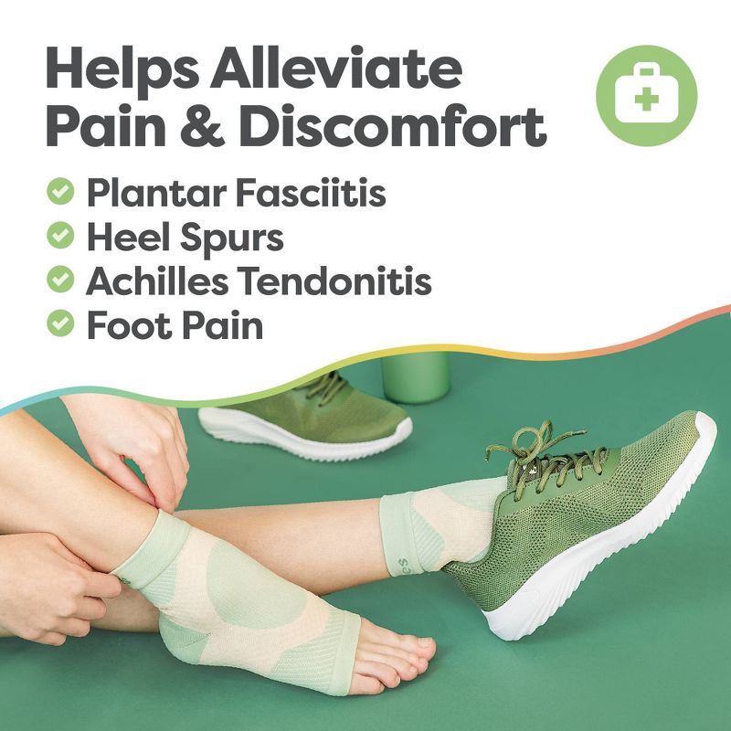 slide 3 of 7, ZenToes Plantar Fasciitis Compression Socks - 1 Pair, 1 ct