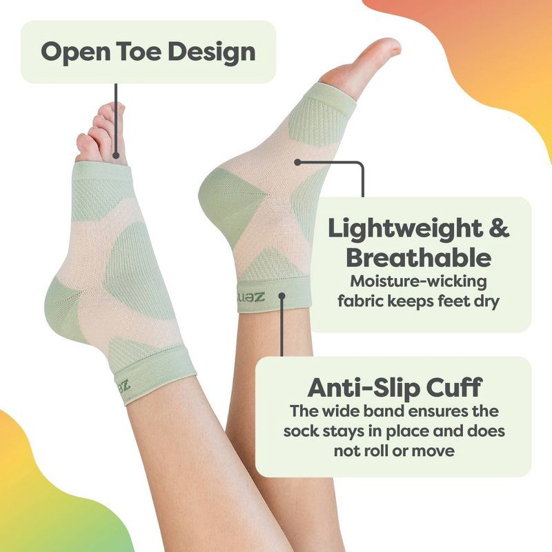 slide 5 of 7, ZenToes Plantar Fasciitis Compression Socks - 1 Pair, 1 ct