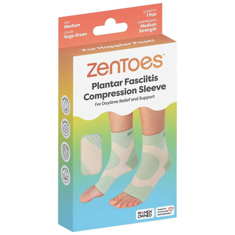 slide 1 of 7, ZenToes Plantar Fasciitis Compression Socks - 1 Pair, 1 ct