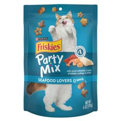 Friskies All Ages Seafood Flavor Crunchy Cat Treats - 6oz