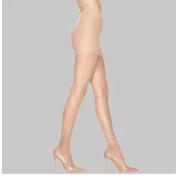 Hanes 2pk Graduated Sheer Compression Tights - Nude L: Nylon & Spandex, High Waisted, Sheer Toe, Control Top