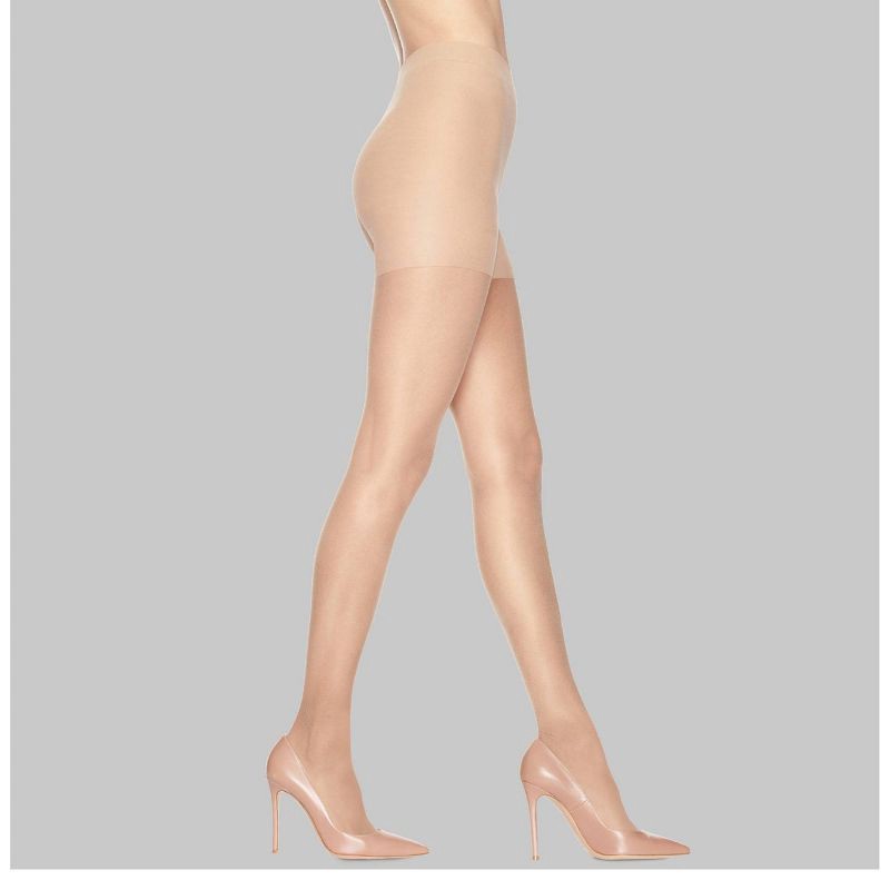 slide 1 of 3, Hanes 2pk Graduated Sheer Compression Tights - Nude XXL: Nylon & Spandex, High Waisted, Control Top, 2 ct