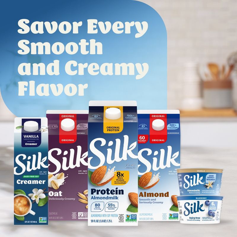 slide 9 of 10, Silk Almond Milk Protein Original - 59 fl oz, 59 fl oz