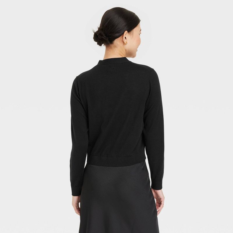 slide 2 of 3, Women's Button-Front Cardigan - A New Day™ Black M, 1 ct
