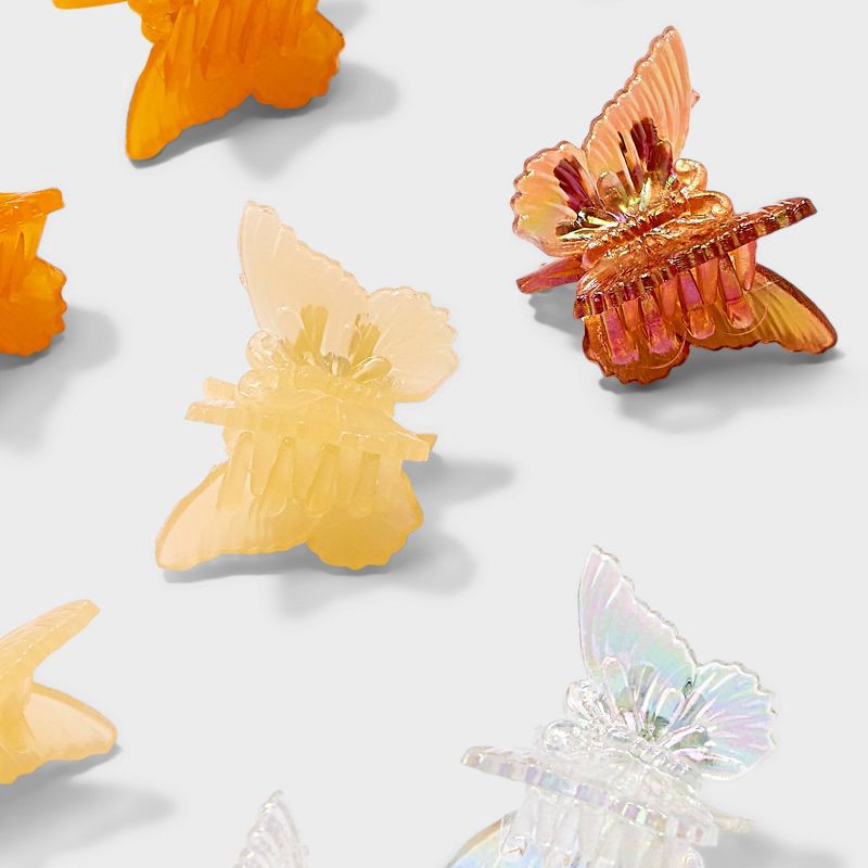 slide 2 of 2, Mini Butterfly Claw Hair Clip Set 10pc - Wild Fable™ Iridescent: Multicolored Hair Accessories for All Hair Types, 10 ct