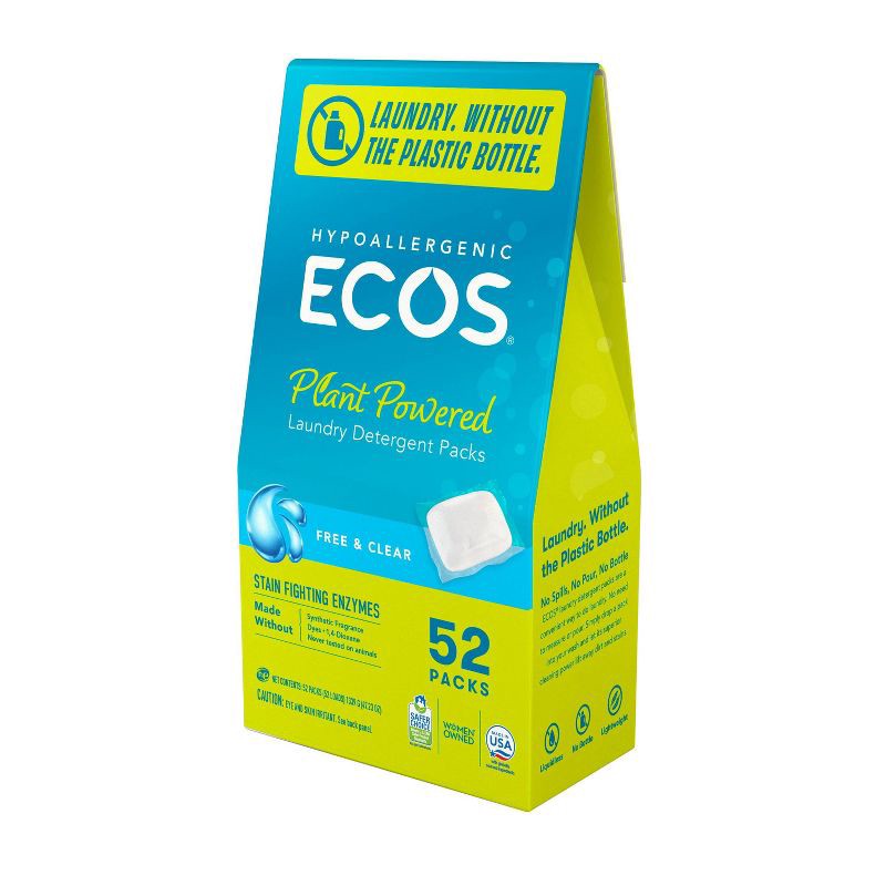 slide 2 of 3, ECOS Free & Clear Laundry Detergent Packs - 52ct, 52 ct
