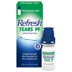 Refresh Tears PF Preservative-Free Artificial Tears Lubricant Eye Drops - 0.33 fl oz (10 mL)
