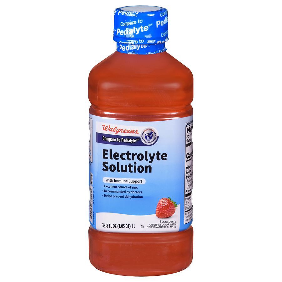 slide 1 of 5, Walgreens Pediatric Oral Electrolyte Solution with Zinc Strawberry, 33.8 oz
