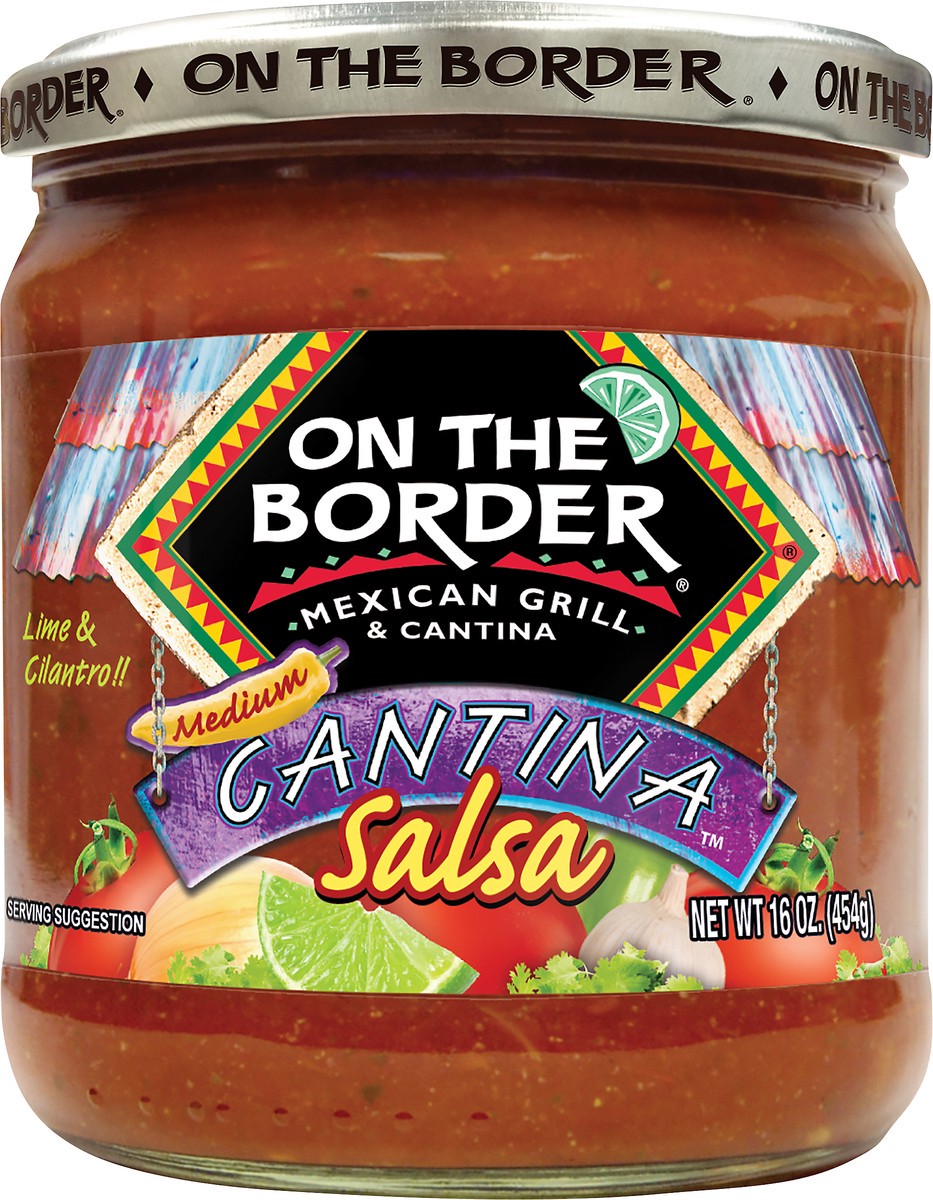 slide 9 of 10, On The Border Cantina Medium Lime & Cilantro Salsa 16 oz, 16 oz