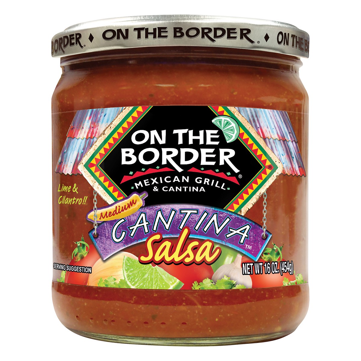 slide 5 of 10, On The Border Cantina Medium Lime & Cilantro Salsa 16 oz, 16 oz