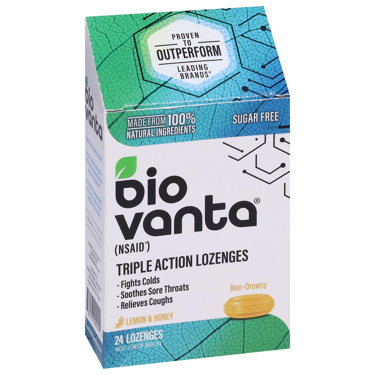 slide 2 of 9, Biovanta Sugar Free Lemon & Honey Triple Action Lozenges 24 ea, 24 ct