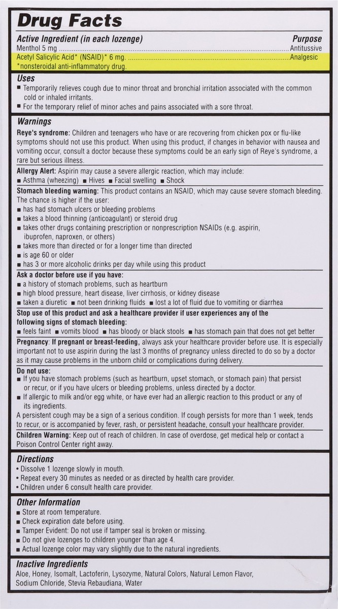 slide 8 of 9, Biovanta Sugar Free Lemon & Honey Triple Action Lozenges 24 ea, 24 ct