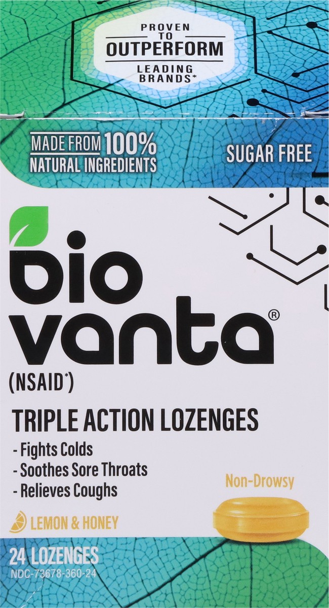 slide 4 of 9, Biovanta Sugar Free Lemon & Honey Triple Action Lozenges 24 ea, 24 ct