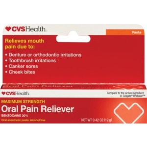slide 1 of 1, CVS Health Oral Pain Reliever Anesthetic Paste Maximum Strength, 0.42 oz; 12 gram