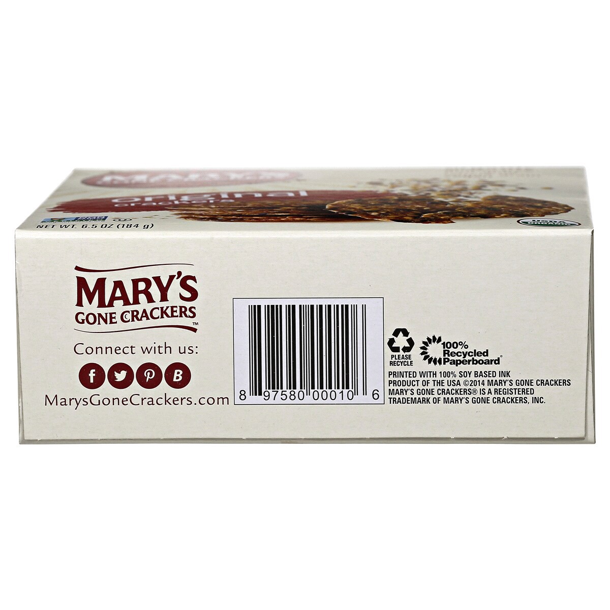 slide 6 of 6, Mary's Gone Crackers Organic Original Crackers 6.5 oz, 6.5 oz