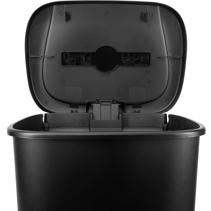 slide 3 of 5, Hefty 20gal XL Step Trash Can Black: Polypropylene Rectangle Kitchen Garbage Can with Removable Lid, 20 gal