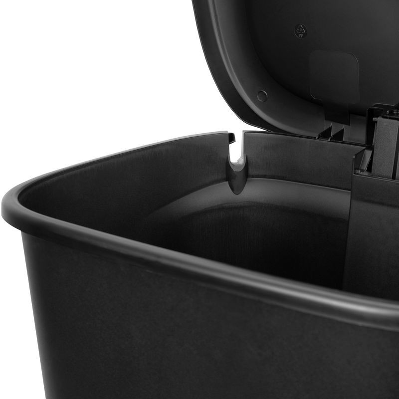 slide 4 of 5, Hefty 20gal XL Step Trash Can Black: Polypropylene Rectangle Kitchen Garbage Can with Removable Lid, 20 gal