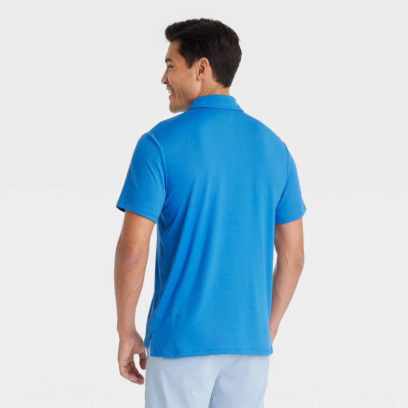 slide 2 of 3, Men's Jersey Polo Shirt - All In Motion™ Element Blue M, 1 ct