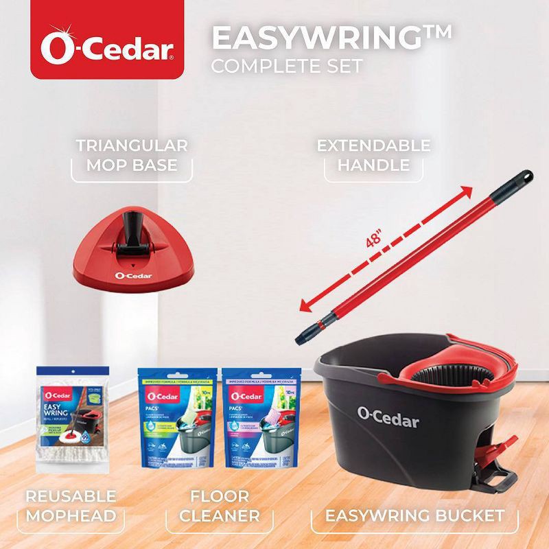 slide 2 of 8, O-Cedar EasyWring Spin Mop System - Citrus/Lavender - 20ct, 20 ct