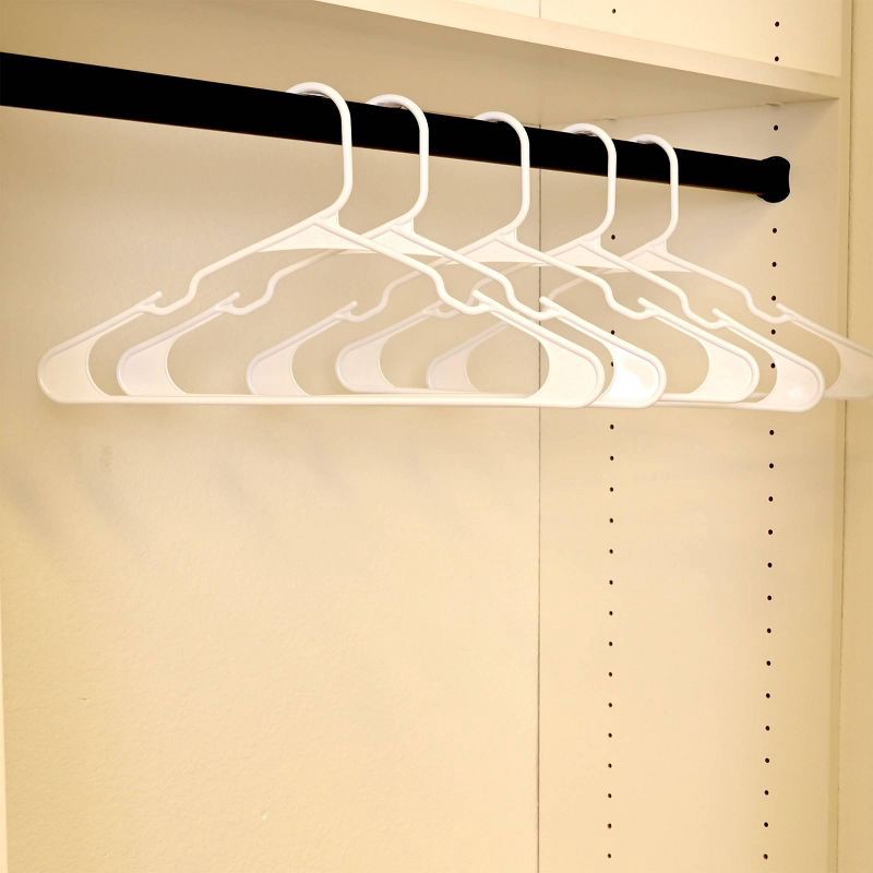 slide 4 of 6, 50pk Plastic Hangers White - Room Essentials™: Clothes Hangers for Shirts, Dresses, Tank Tops, Adult Closets, 50 ct