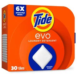 Tide Evo Original Laundry Detergent Tiles - 30ct: Box, Concentrated, Deep Cleaning, High Efficiency