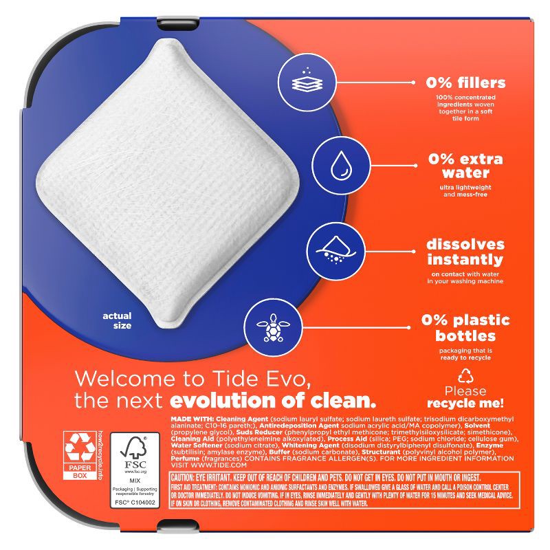 slide 10 of 10, Tide Evo Original Laundry Detergent Tiles - 22ct, 22 ct