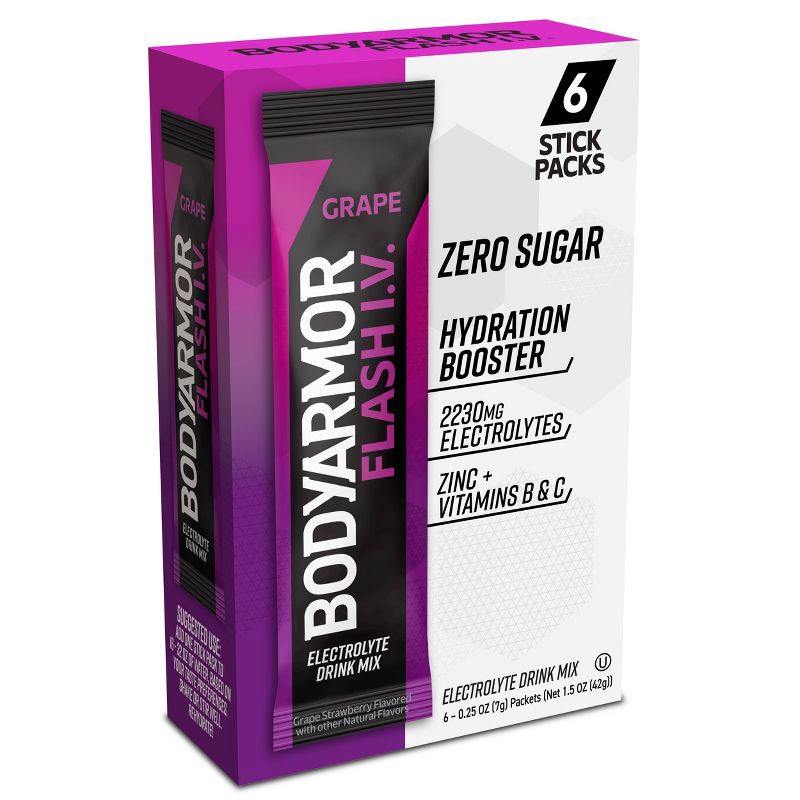 slide 2 of 3, BODYARMOR Flash IV Grape Pouches - 6ct, 6 ct