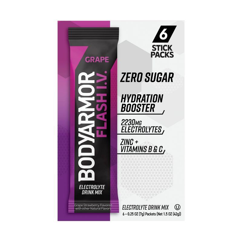 slide 3 of 3, BODYARMOR Flash IV Grape Pouches - 6ct, 6 ct
