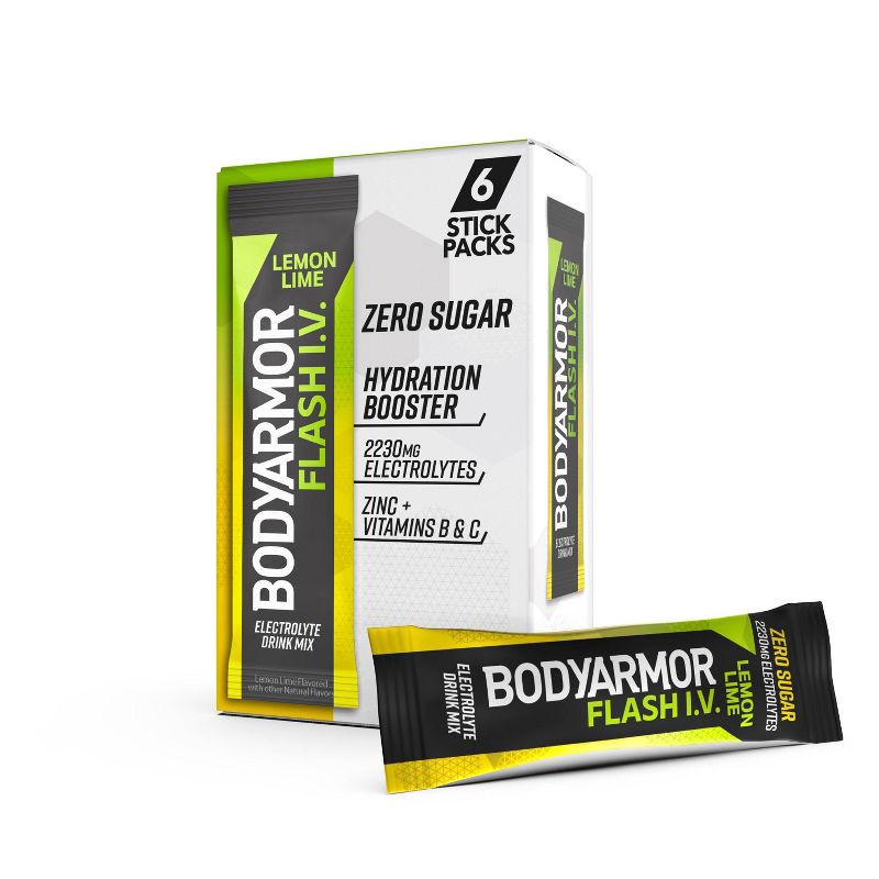 slide 1 of 3, BODYARMOR Flash IV Lemon Lime Pouches - 6ct, 6 ct
