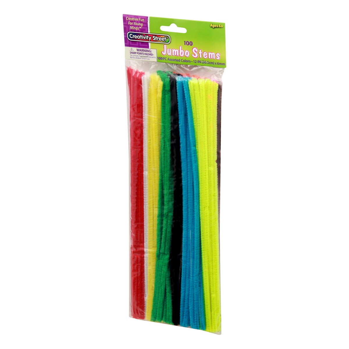 slide 3 of 9, Creativity Street Jumbo Stems Assorted Colors, 100 ct