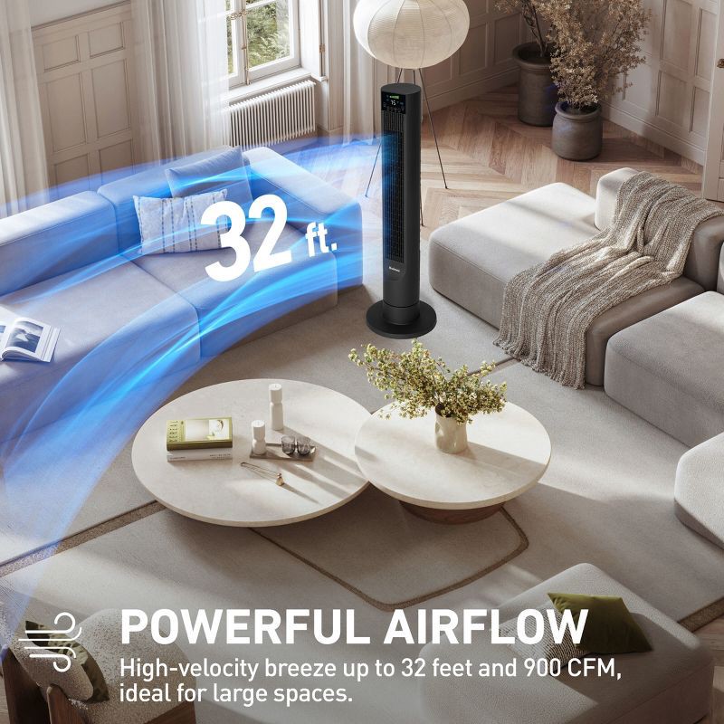 slide 5 of 12, Holmes 40' Breeze Max Tower Oscillating Fan with Clean Breeze, 1 ct