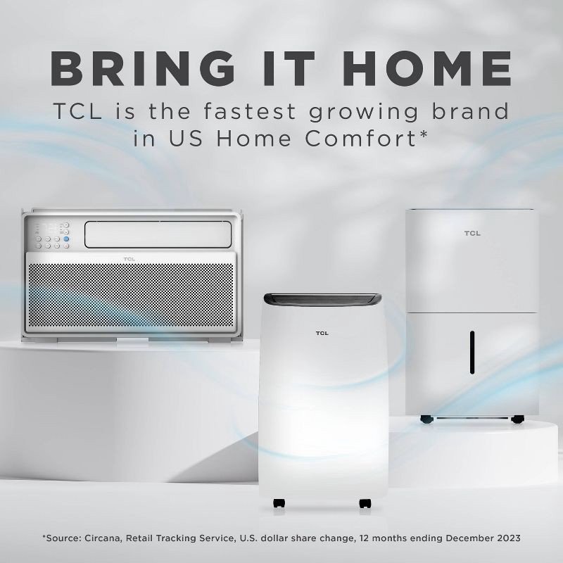 slide 2 of 9, TCL 5100 BTU SACC (8,500 BTU ASHRAE) Smart Portable Air Conditioner Fan & Dehumidifier (H5P44W): AC Unit for 100-300 sq. ft., 1 ct