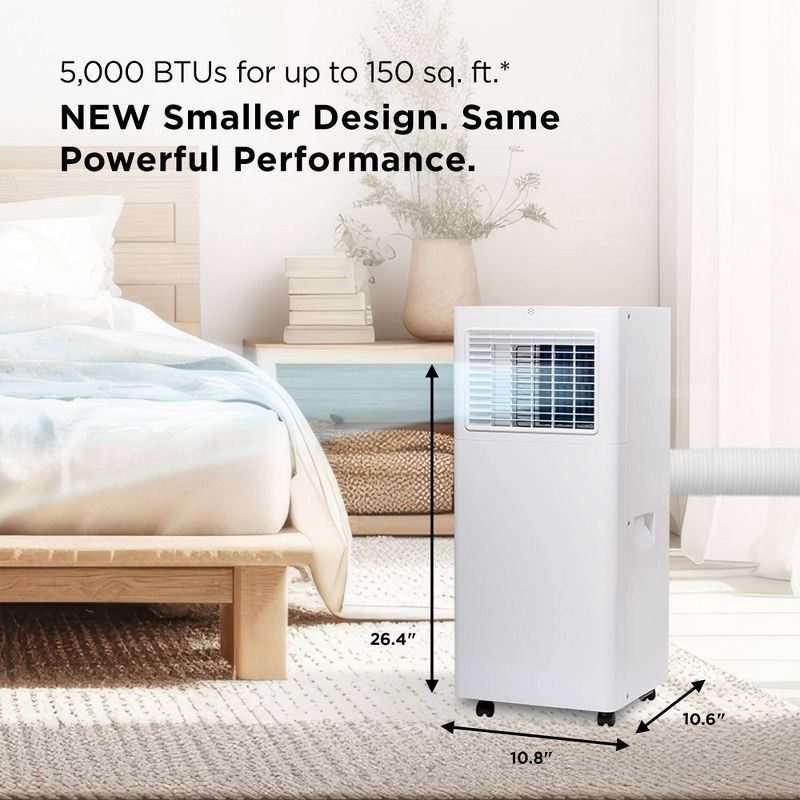 slide 3 of 9, TCL 5100 BTU SACC (8,500 BTU ASHRAE) Smart Portable Air Conditioner Fan & Dehumidifier (H5P44W): AC Unit for 100-300 sq. ft., 1 ct