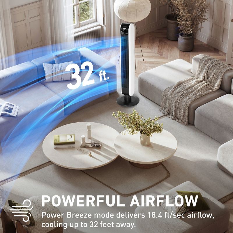 slide 8 of 12, Holmes 40' Wi-Fi Tower Oscillating Fan with Clean Breeze, 1 ct