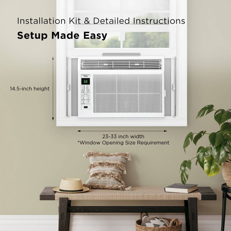 slide 6 of 8, TCL 6000 BTU Window Air Conditioner Fan and Dehumidifier 250sqft Remote Control (H6W23W): 3 Speeds, 115V, 142 CFM, 1 ct