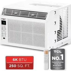 TCL 6000 BTU Window Air Conditioner Fan and Dehumidifier 250sqft Remote Control (H6W23W): 3 Speeds, 115V, 142 CFM