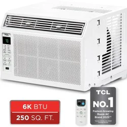 TCL 6000 BTU Window Air Conditioner Fan and Dehumidifier 250sqft Remote Control (H6W23W): 3 Speeds, 115V, 142 CFM