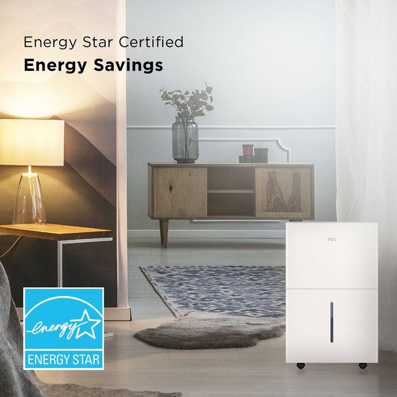 slide 4 of 9, TCL 4500sqft Smart Dehumidifier Energy Star Most Efficient 2024 50 Pints Per Day (H50D44W), 50 pint