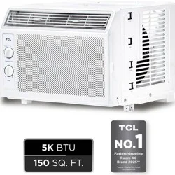 TCL 5000 BTU Window Air Conditioner 150sf.ft Reusable Filter Compact Design (H5W33M): 2 Speeds, 115V, 6ft Cord