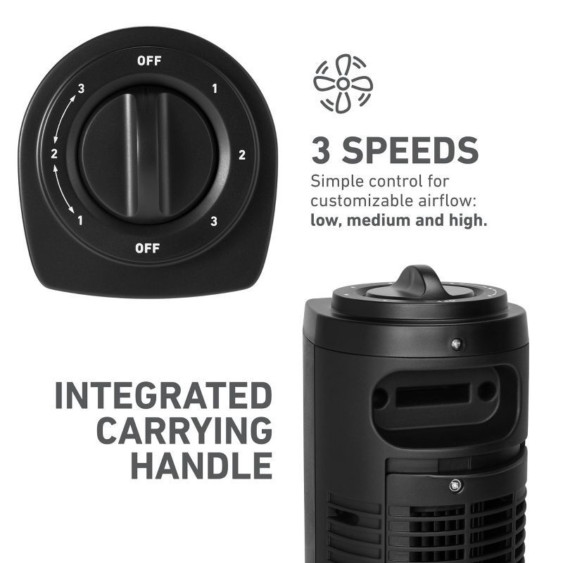 slide 3 of 8, Holmes 29" Manual Tower Oscillating Fan with Clean Breeze, 1 ct