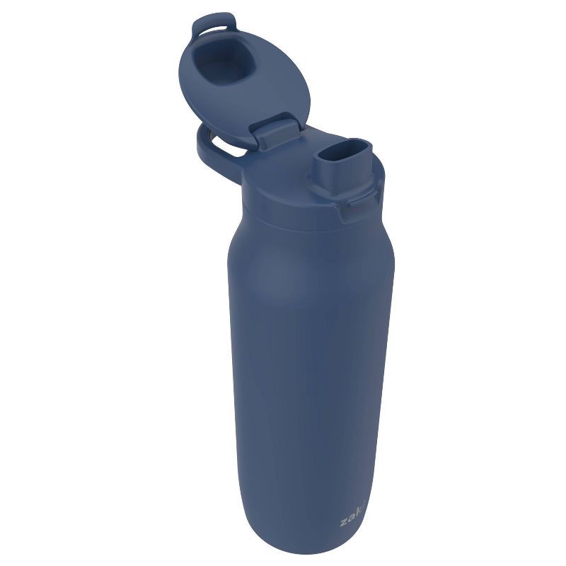 slide 4 of 7, Zak Designs 24 fl oz Stainless Steel Chug Water Bottle Navy Blue: Insulated Reusable Metal Drinkware for All Ages, 24 fl oz